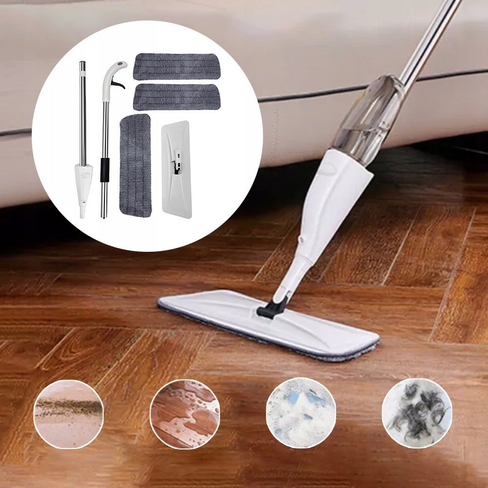FLAT MOP WITH WASHER 360° ROTATING HEAD 3 MICROFIBER CARTRIDGES Manufacturer code Mop ze spryskiwaczem KD