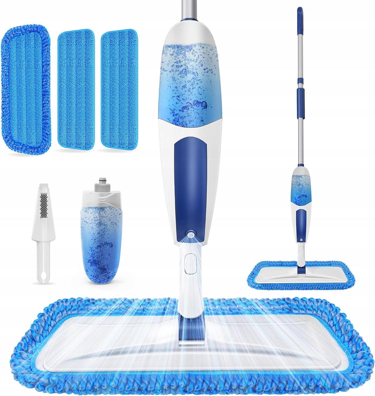 FLAT MOP WITH WASHER LONG +3 MICROFIBER CARTRIDGES