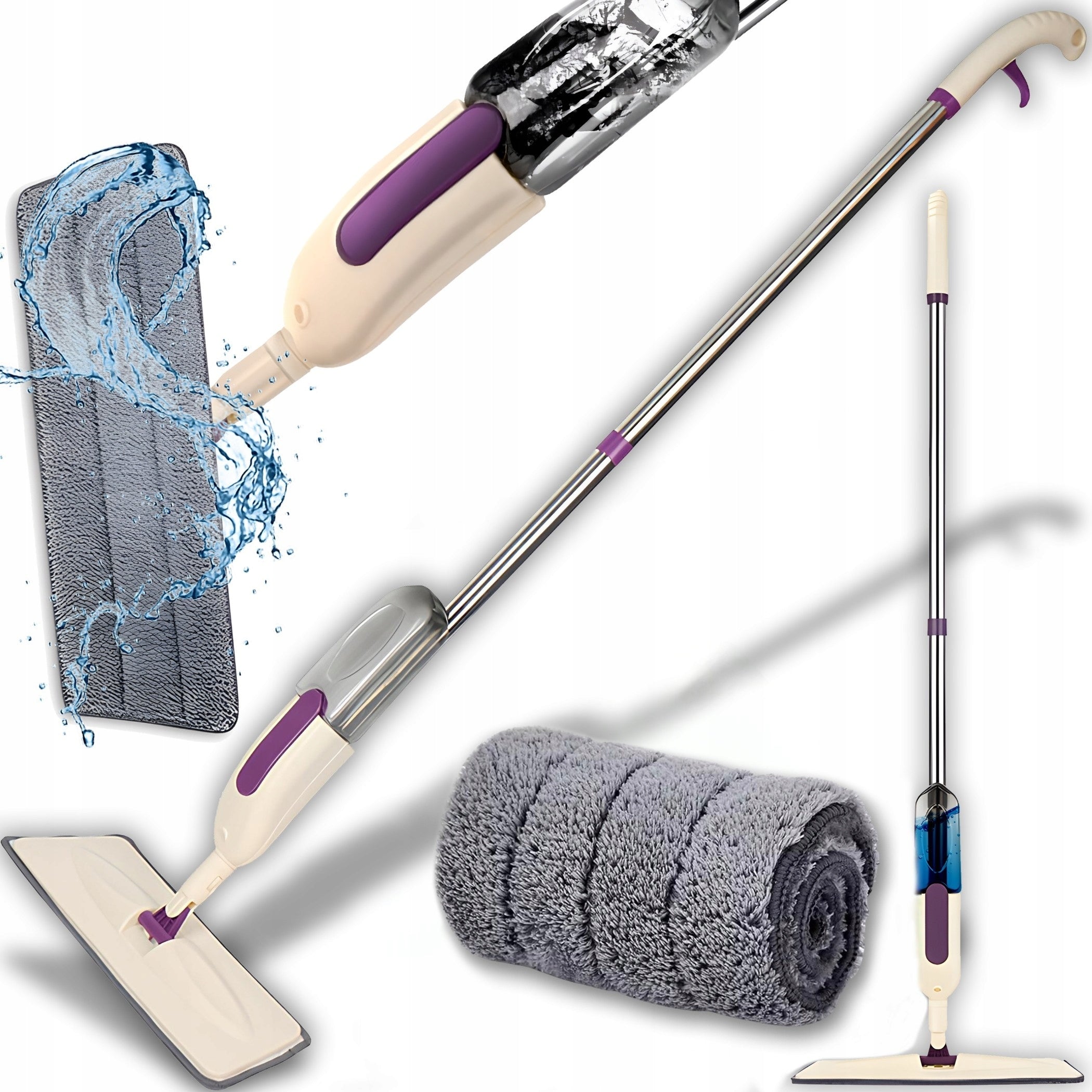 FLAT MOP WITH WASHER MULTIFUNCTIONAL ROTARY + MICROFIBER COVER Brand RETOO