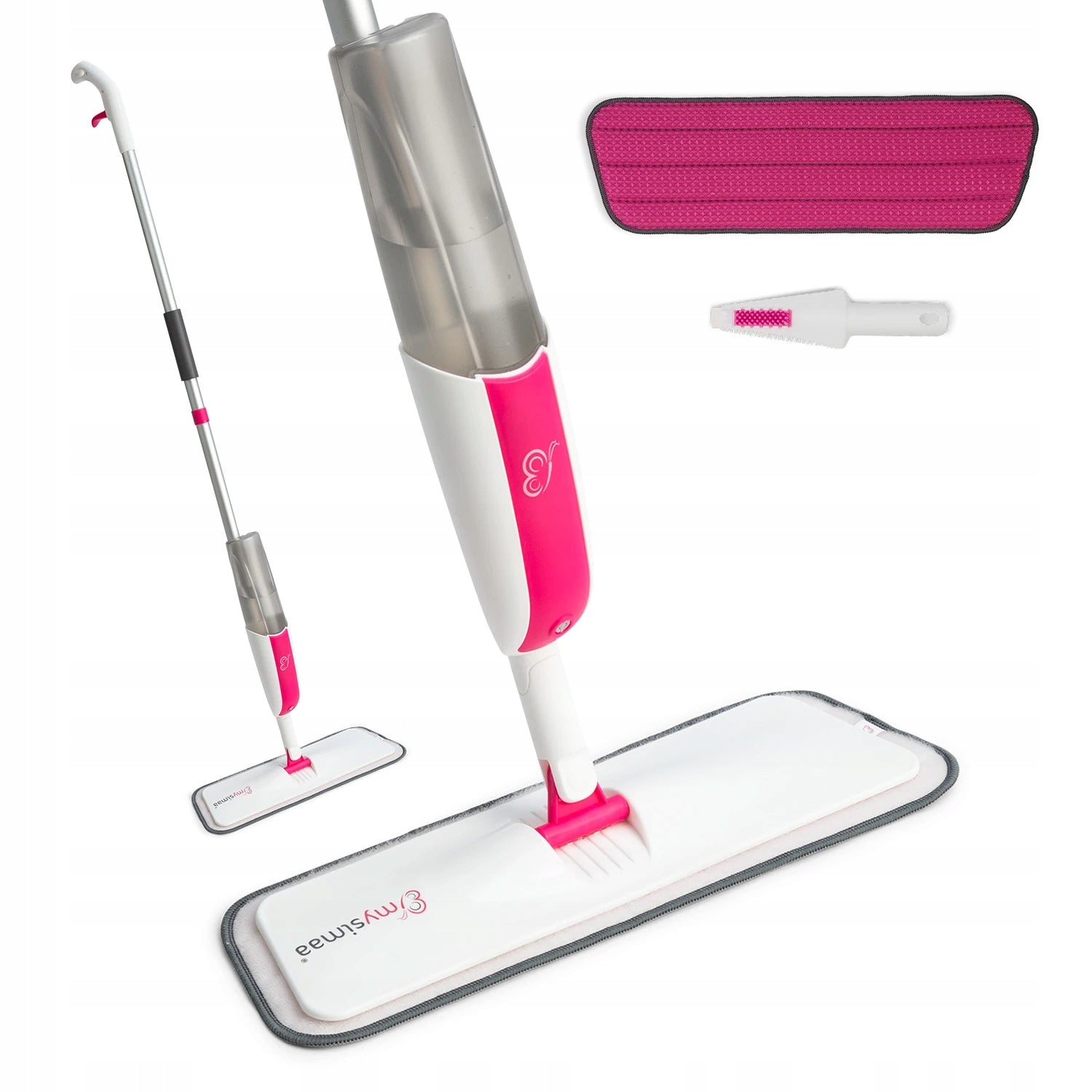 FLAT MOP WITH WASHER SET MICROFIBER COVER PINK
