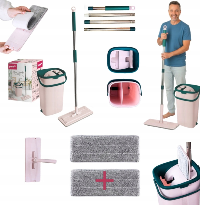 FLAT MOP YORK ROTARY WITH TWO-CHAMBER TELESCOPIC BUCKET FOR WASHING THE FLOOR