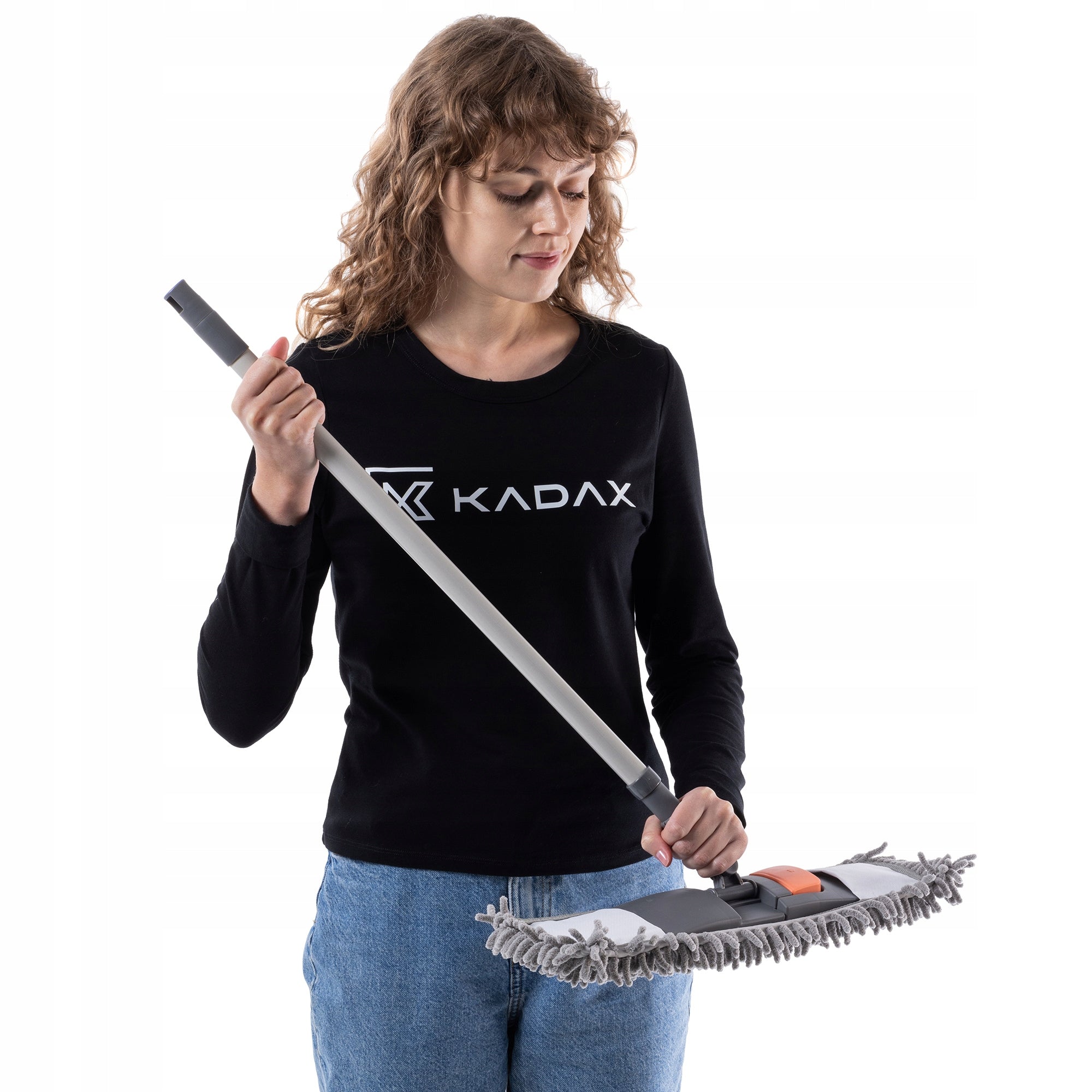 FLAT ROTARY MOP FOR FLOOR CLEANING CARTRIDGE 40 cm TELESCOPIC POLE MICROFIBER Packaging status original