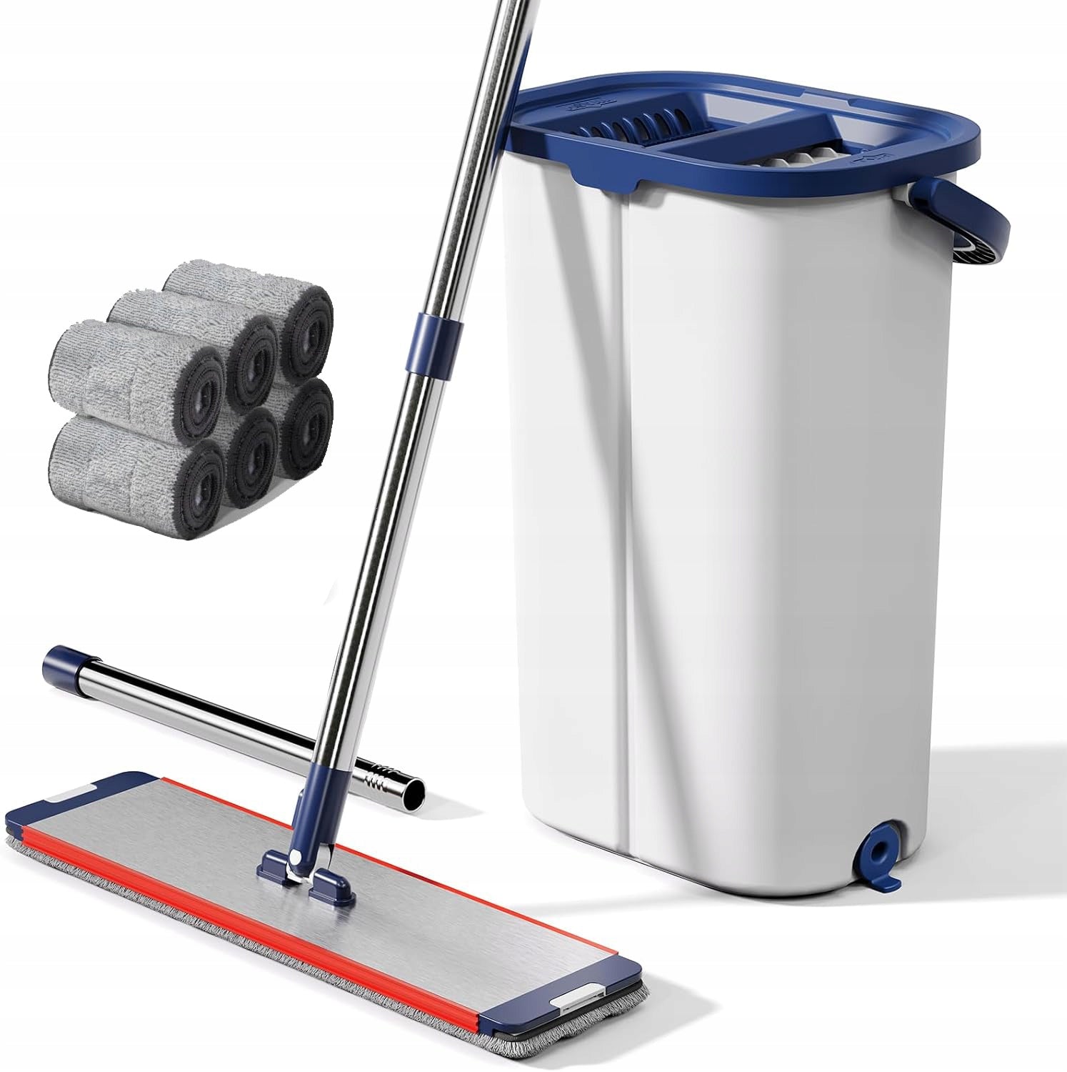 FLAT ROTARY MOP WITH CLEANING SQUEEZER MICROFIBER CARTRIDGE