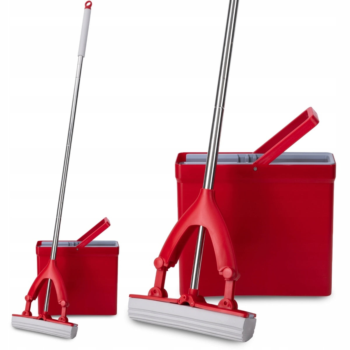 FLAT SPONGE MOP WITH SQUEEZER SET BUCKET FOLDING STICK VALSAR