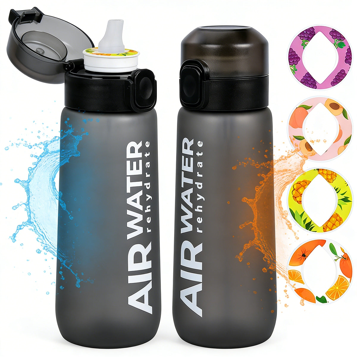 FLAVOR BOTTLE FOR WATER WITH FLAVOR PODS SET OF 7 zero sugar and kalo