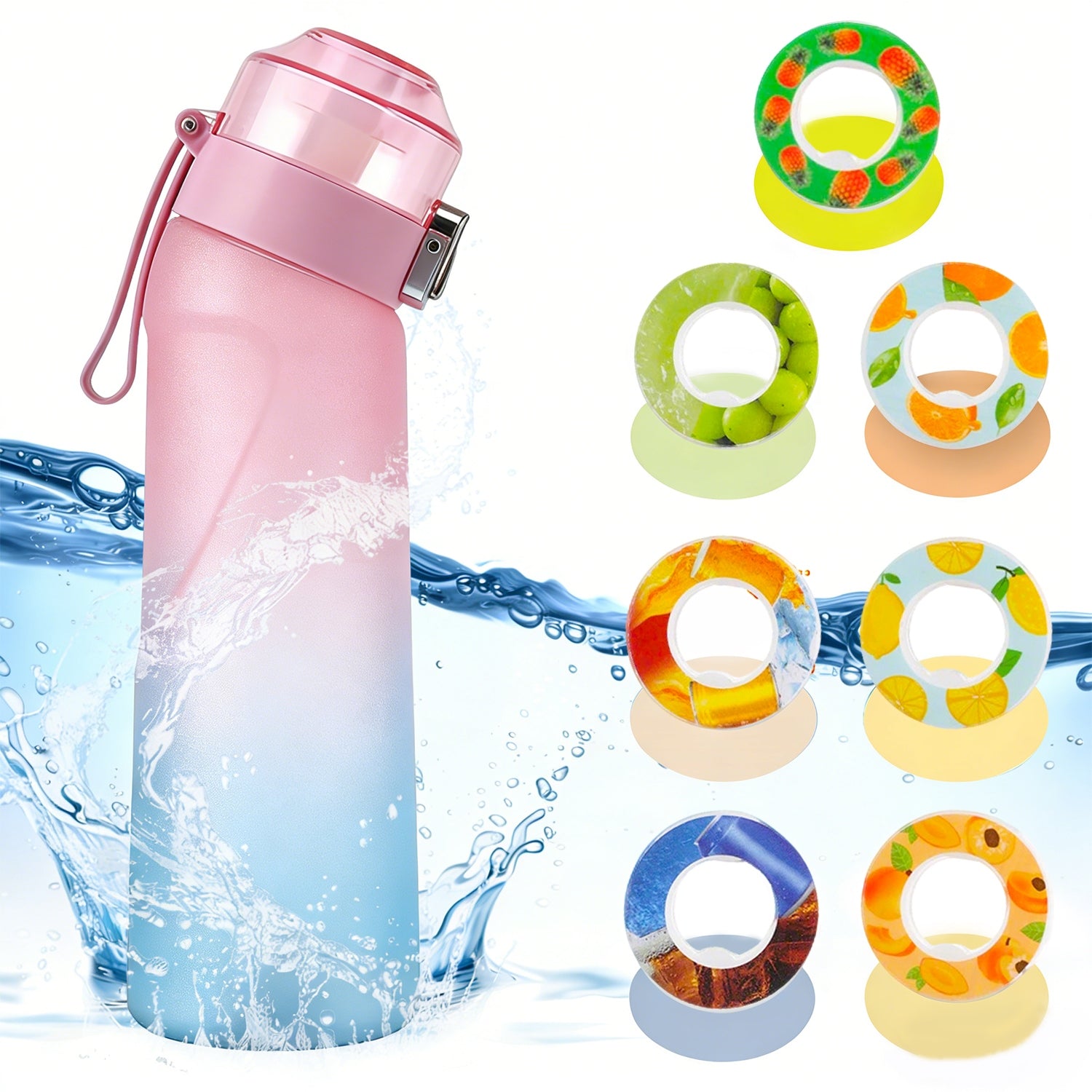 FLAVOR BOTTLE WATER BOTTLE WITH 7 PODS SET OF 650ml zero sugar and calories