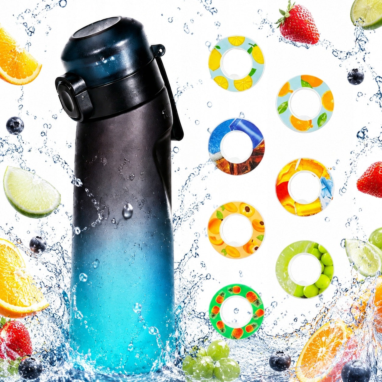 FLAVOR BOTTLE WATER FLAVORING WATER BOTTLE SET OF 7 CARTRIDGES / PODS