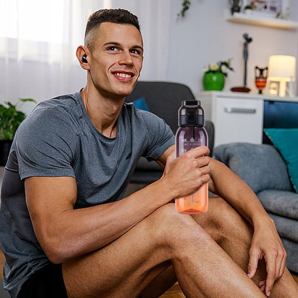 FLAVORED 1 L WATER MOTIVATIONAL BOTTLE WITH 7 SPICES WITHOUT SUGAR AND CALORIES Height 27 cm