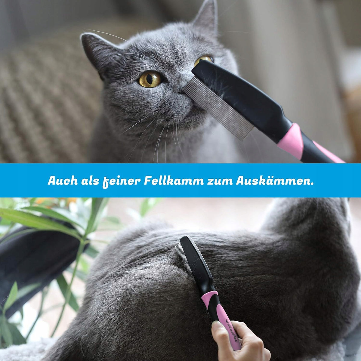 FLEA AND LICE COMB FOR CAT DOGS STEEL ROUNDED Brand Bluepet