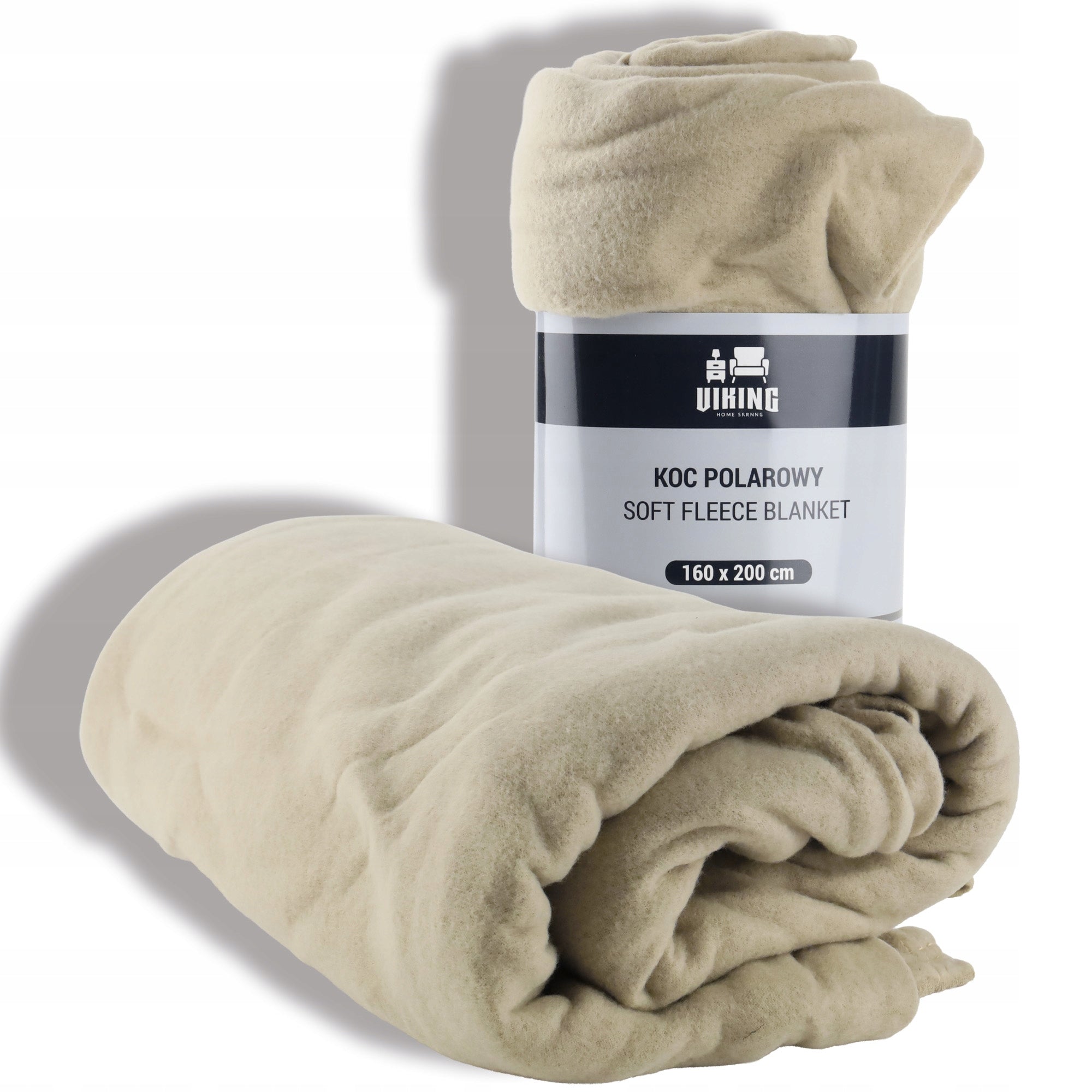 FLEECE BLANKET 160x200CM BEIGE THIN LIGHT UNIVERSAL