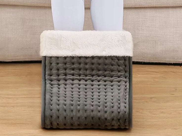 FLEECE LEG HEATING SHOE ELECTRIC HEATER REMOTE CONTROL TIMER GREY Medical device no