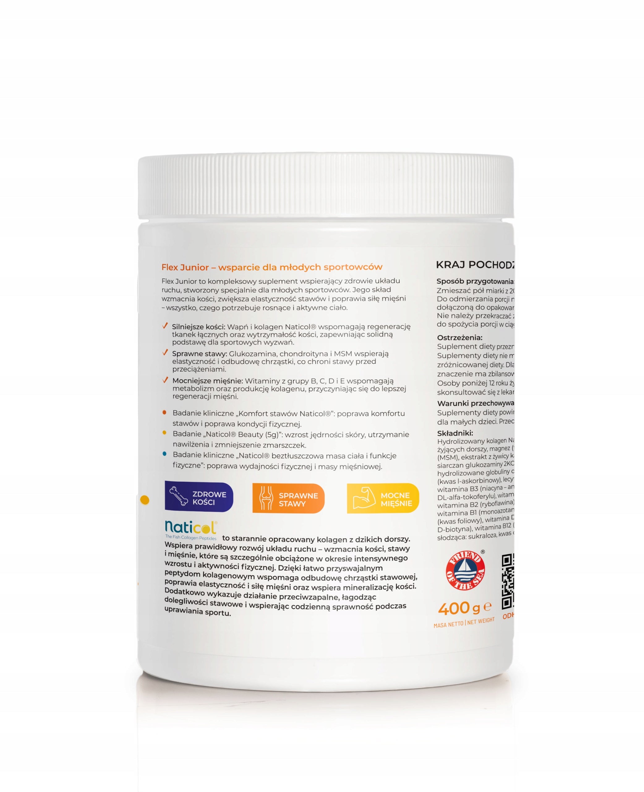 FLEX JUNIOR Collagen Orange Bones Joints Muscles for Children 400 g Brand Progress Labs
