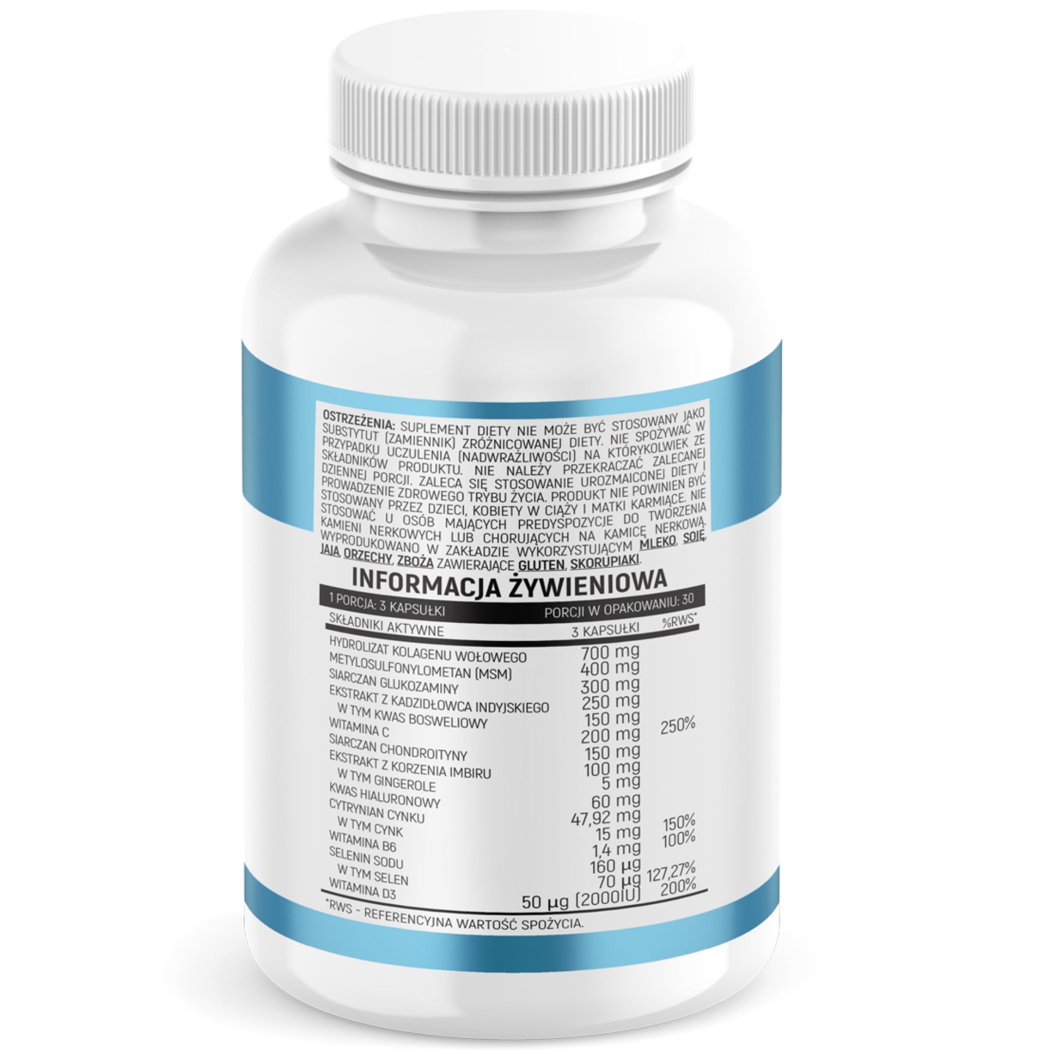 FLEX PLUS 90 kap COLLAGEN MSM GLUCOSAMINE CHONDROITIN BONE JOINTS | INSPORT Expiration date at least 3 months from the date of purchase