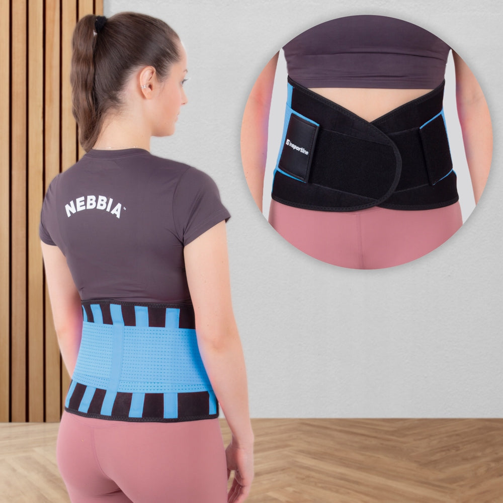 FLEXIBLE Neoprene Lumbar Back Belt inSPORTline Waistrim Blue S Color blue