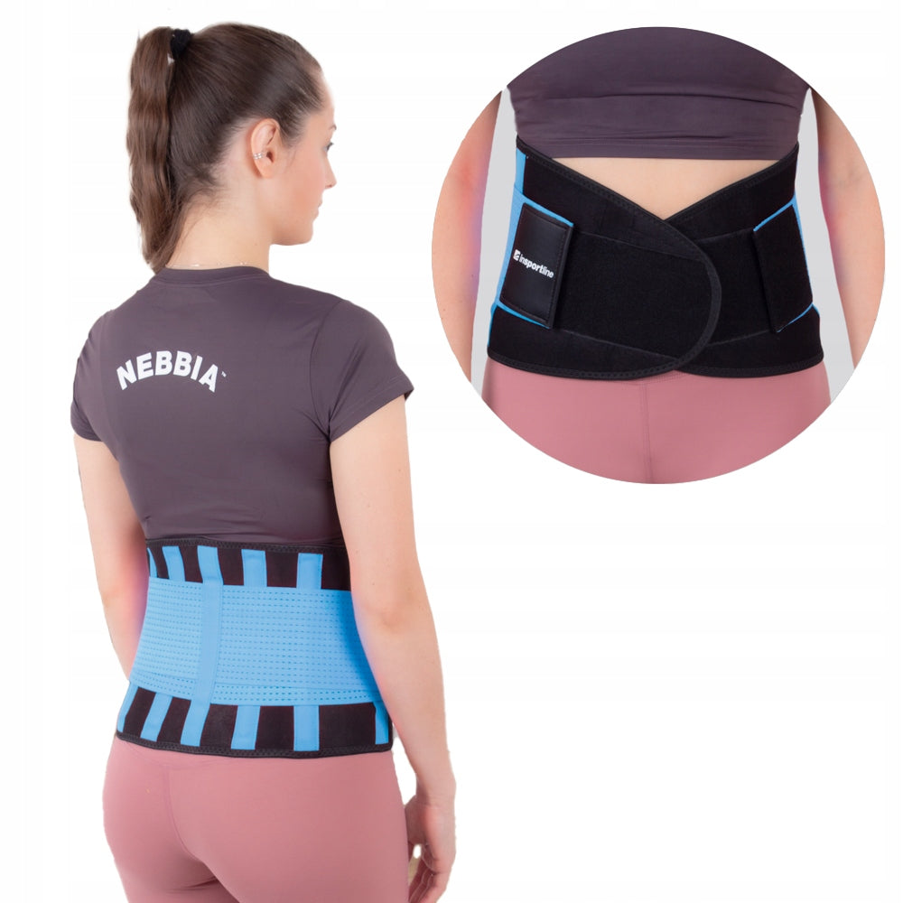 FLEXIBLE Neoprene Lumbar Back Belt inSPORTline Waistrim Blue S