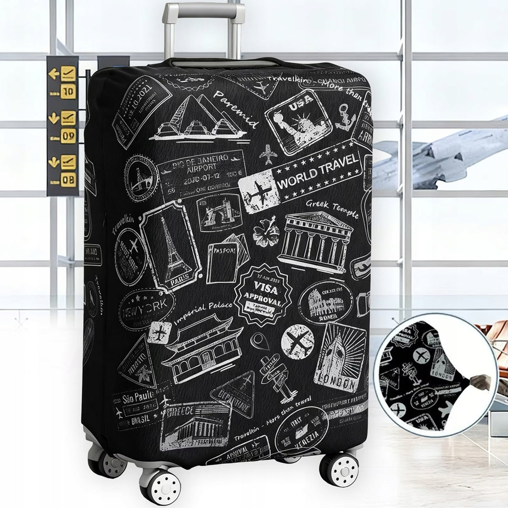 FLEXIBLE PROTECTIVE COVER FOR TRAVEL LUGGAGE SUITCASE 25-28" CONVENIENT Color black