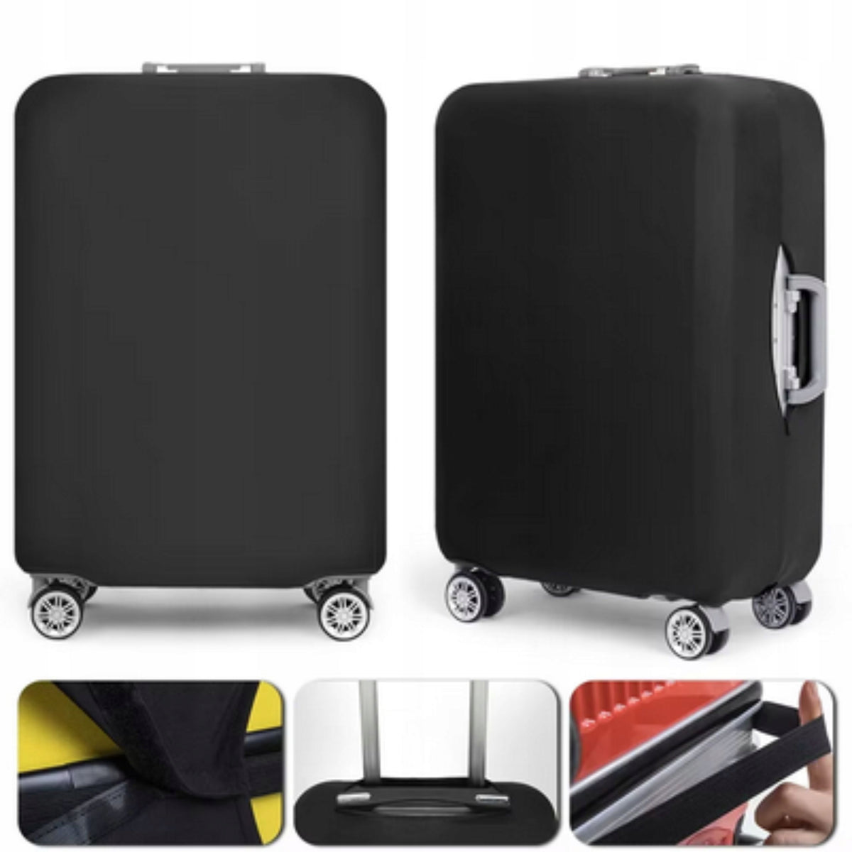 FLEXIBLE PROTECTIVE COVER FOR TRAVEL LUGGAGE SUITCASE 62×43×27cm BLACK Packaging status original