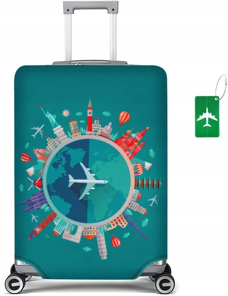 FLEXIBLE SUITCASE COVER L 26-28 INCHES GREEN WATERPROOF