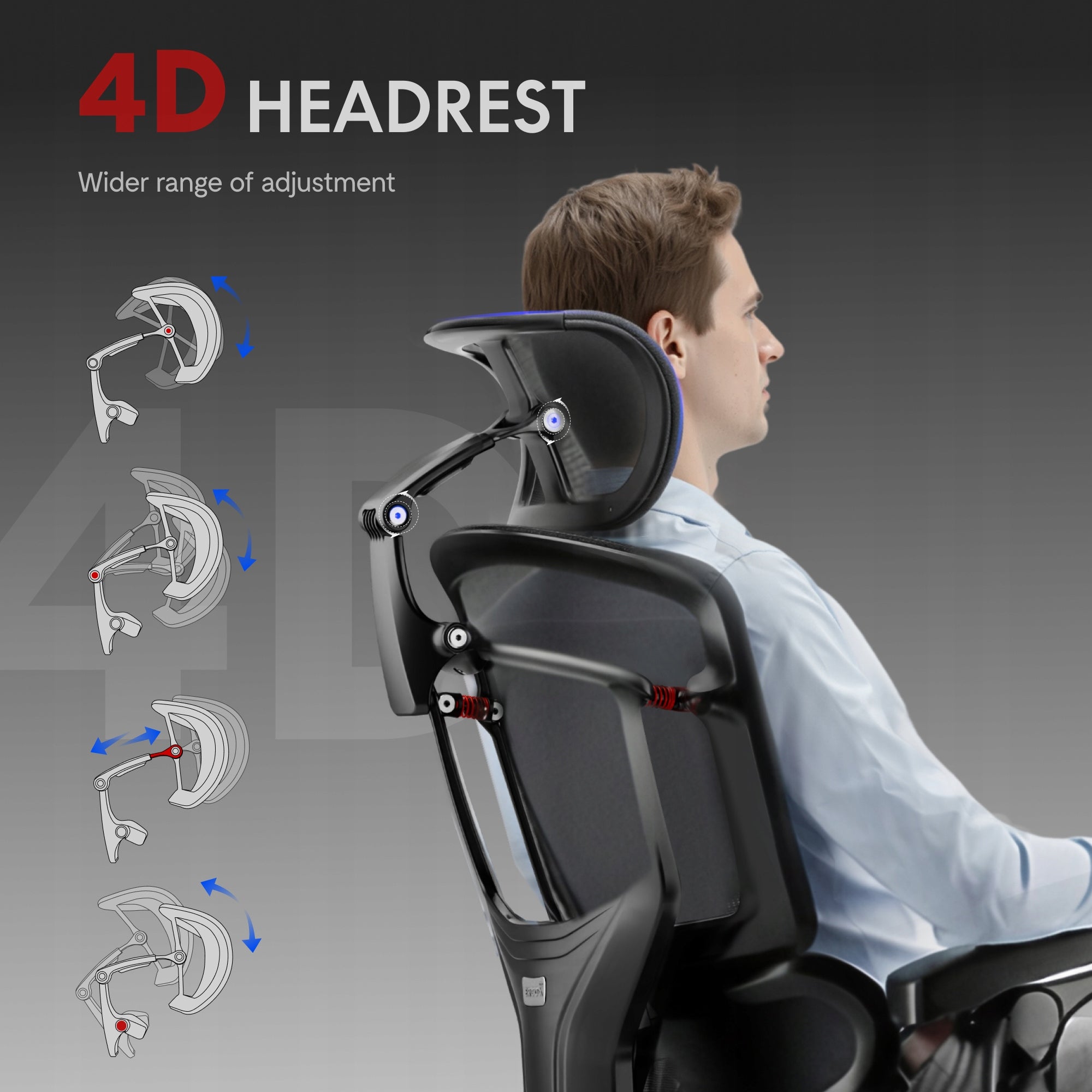 FLEXISPOT Ergox-Pro Krzesło ergonomiczny 250KG 5D lędźwie 7D podłokietniki Manufacturer code OS250B