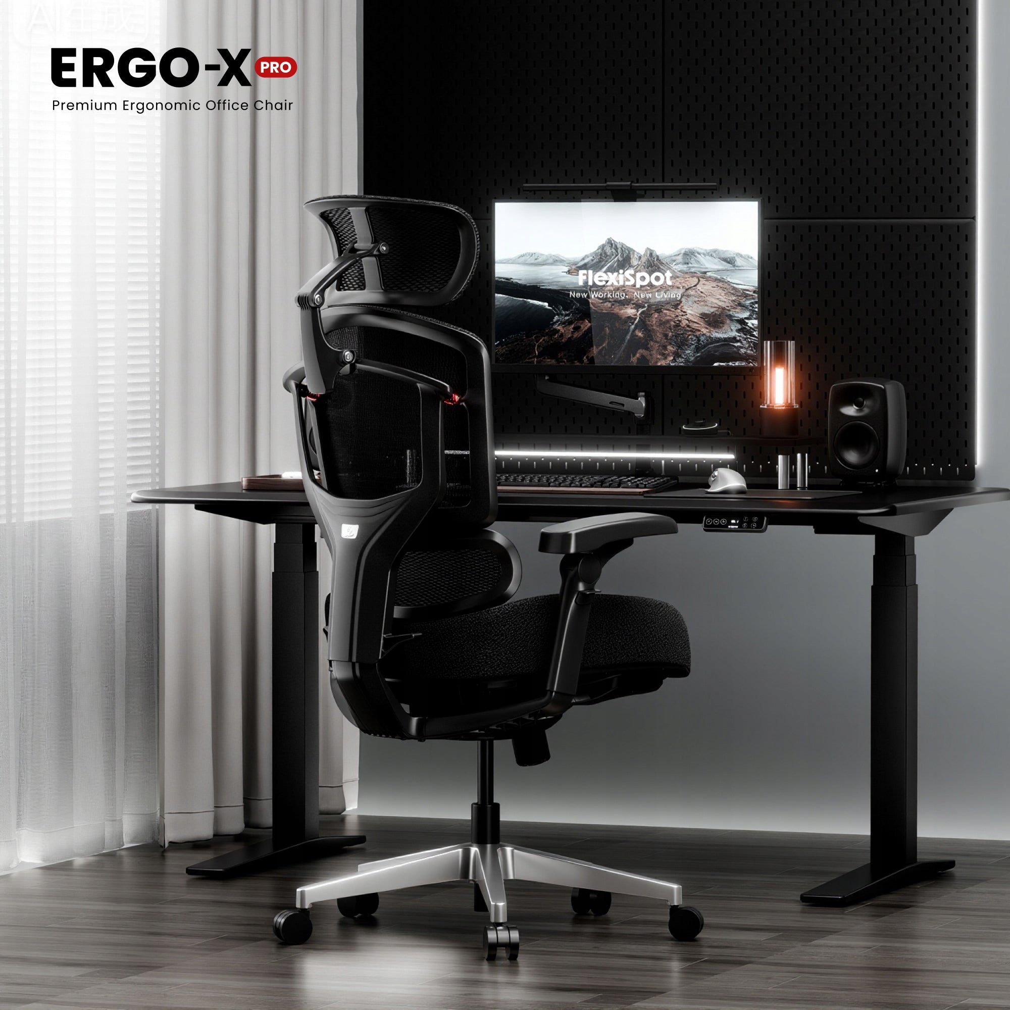 FLEXISPOT Ergox-Pro Krzesło ergonomiczny 250KG 5D lędźwie 7D podłokietniki Packaging status original