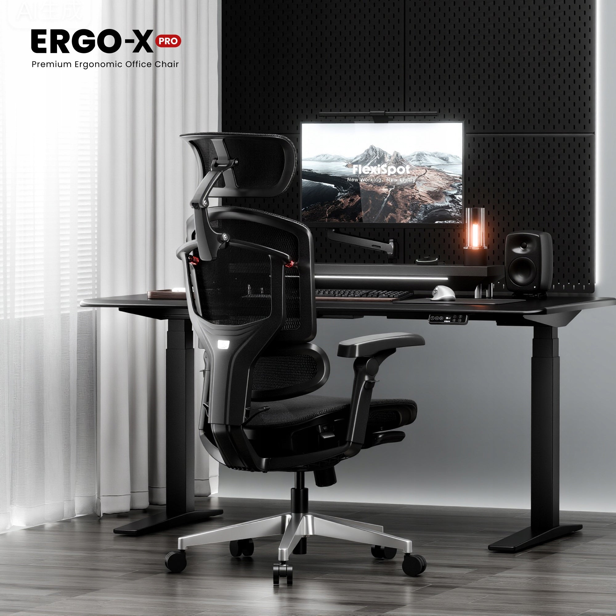 FLEXISPOT Ergox-Pro Krzesło ergonomiczny 250KG 5D lędźwie 7D podłokietniki Packaging status original