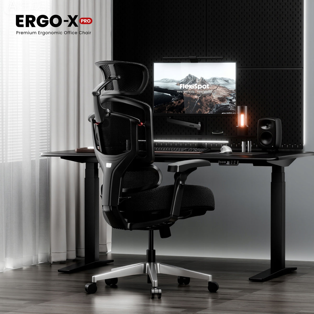 FLEXISPOT Ergox-Pro Krzesło ergonomiczny 250KG 5D lędźwie 7D podłokietniki Packaging status original