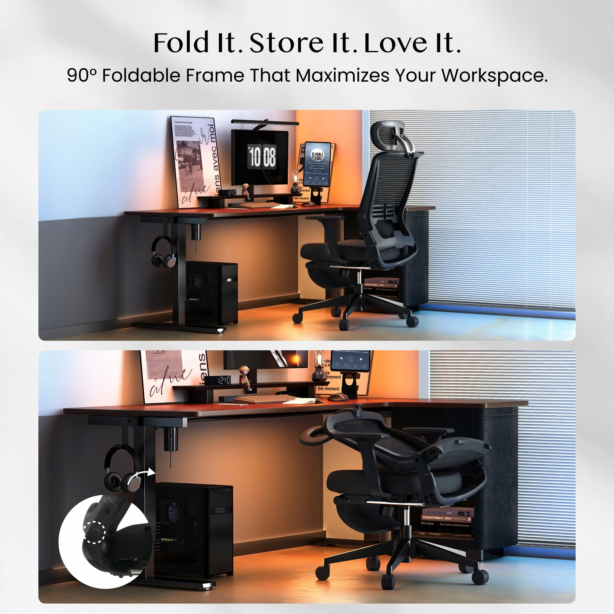 FLEXISPOT Foldex Krzesło ergonomiczne składane podnóżek siatka 136kg TÜV Manufacturer code YZ362