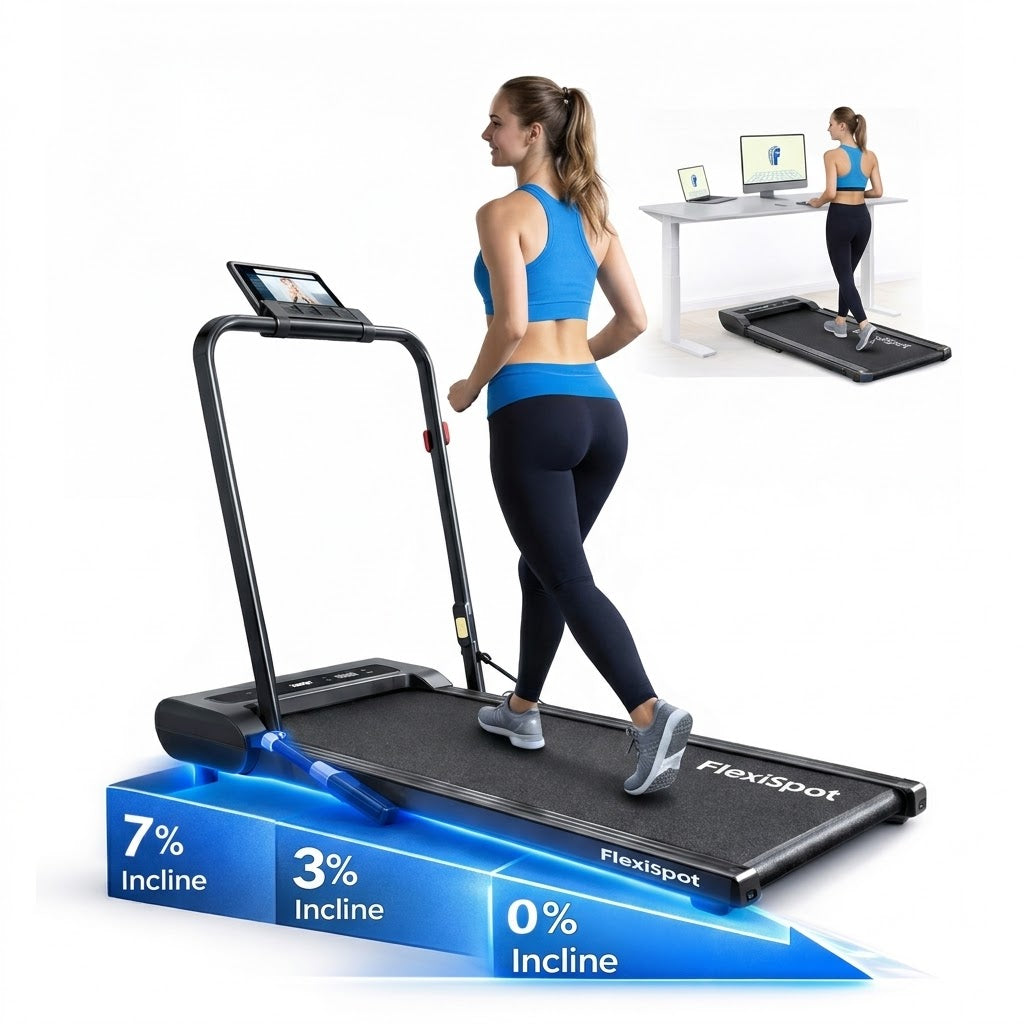 FLEXISPOT Max Walking Pad do biurka 1-12km/h 140kg uchwyt tablet domowa