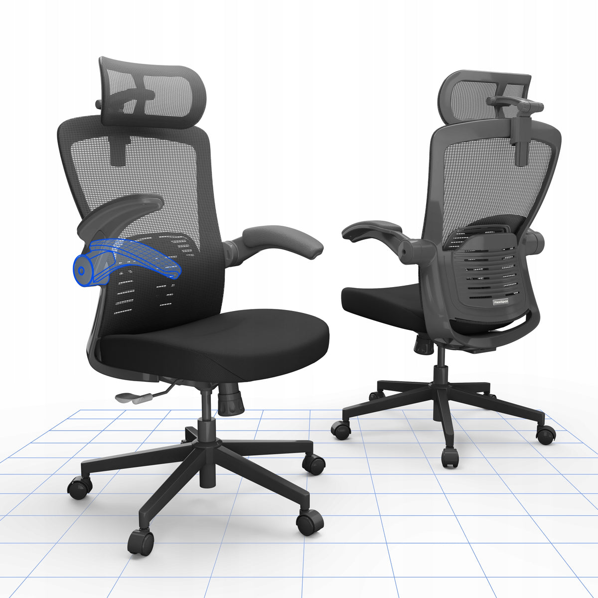 FLEXISPOT ergonomic office chair adjustable backrest/headrest load 150 kg