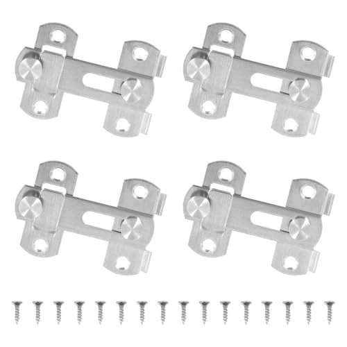 FLIP LATCH STAINLESS STEEL SLIDING LATCH FOR DOOR 4 PIECES STEEL Brand no brand