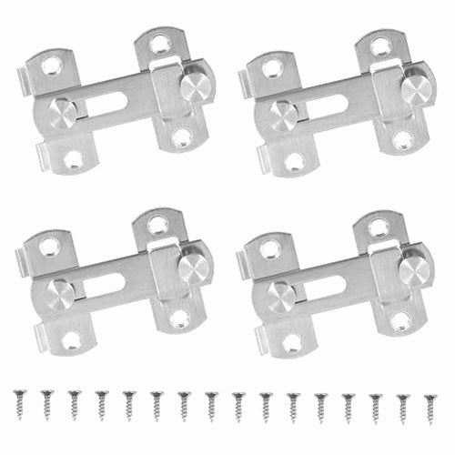 FLIP LATCH STAINLESS STEEL SLIDING LATCH FOR DOOR 4 PIECES STEEL