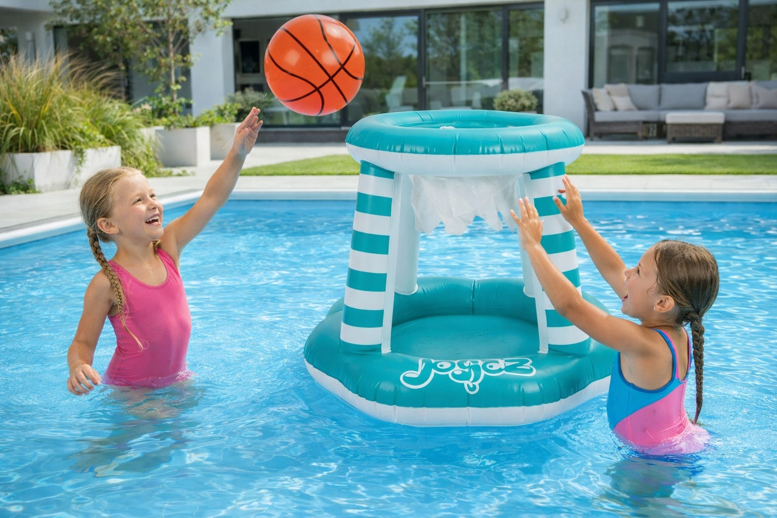 FLOATING BASKETBALL for Pool Arcade Game for Kids with Ball 3+ Kind water track