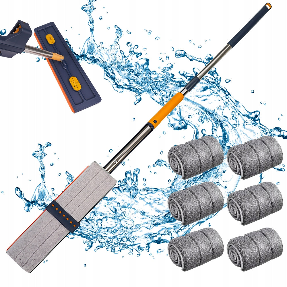 FLOOR CLEANING MOP WITH LIQUID CONTAINER AND 6 CLOTHS