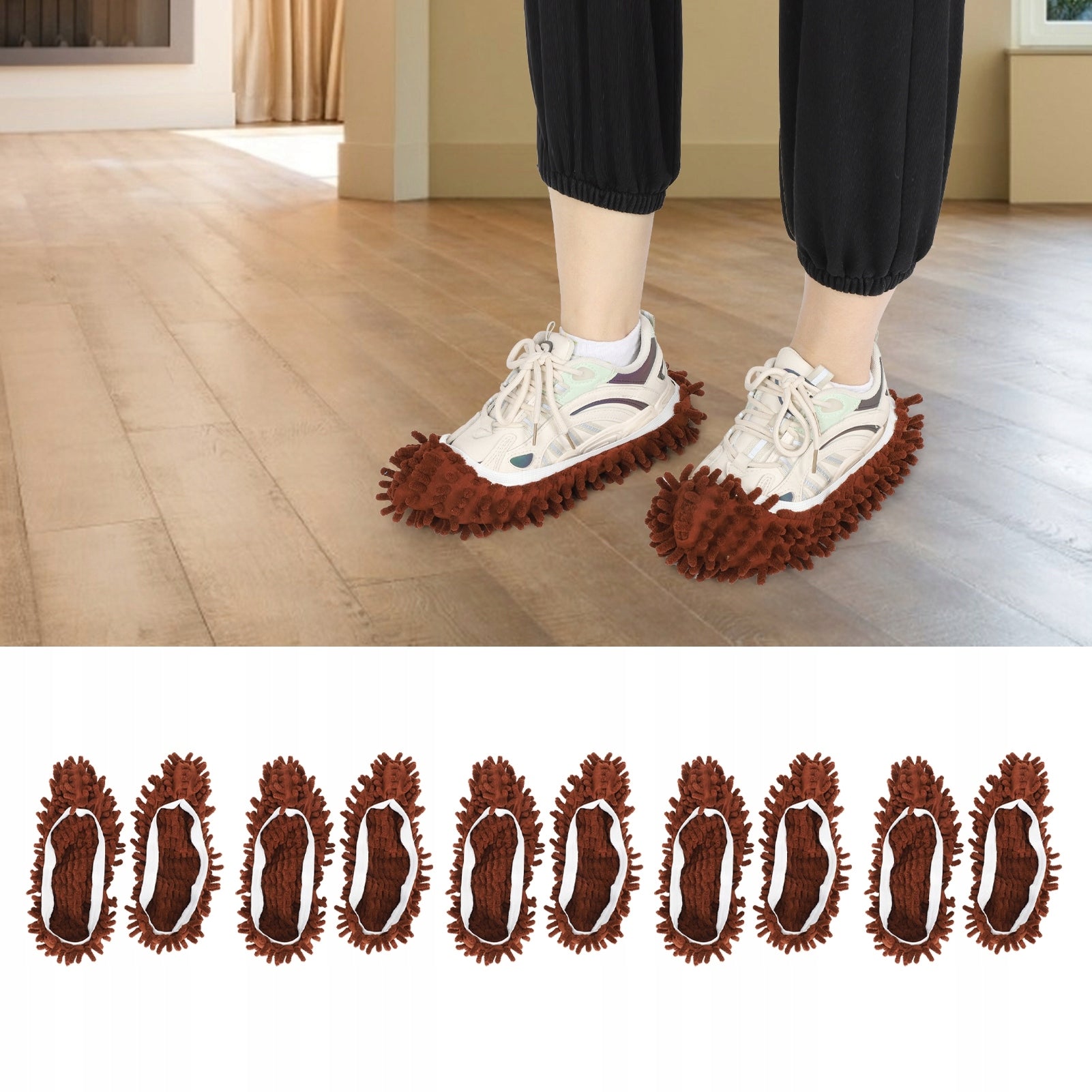 FLOOR CLEANING SLIPPERS WITH MOP PADS SHOES MOP FOR FLOOR CLEANING Packaging status original