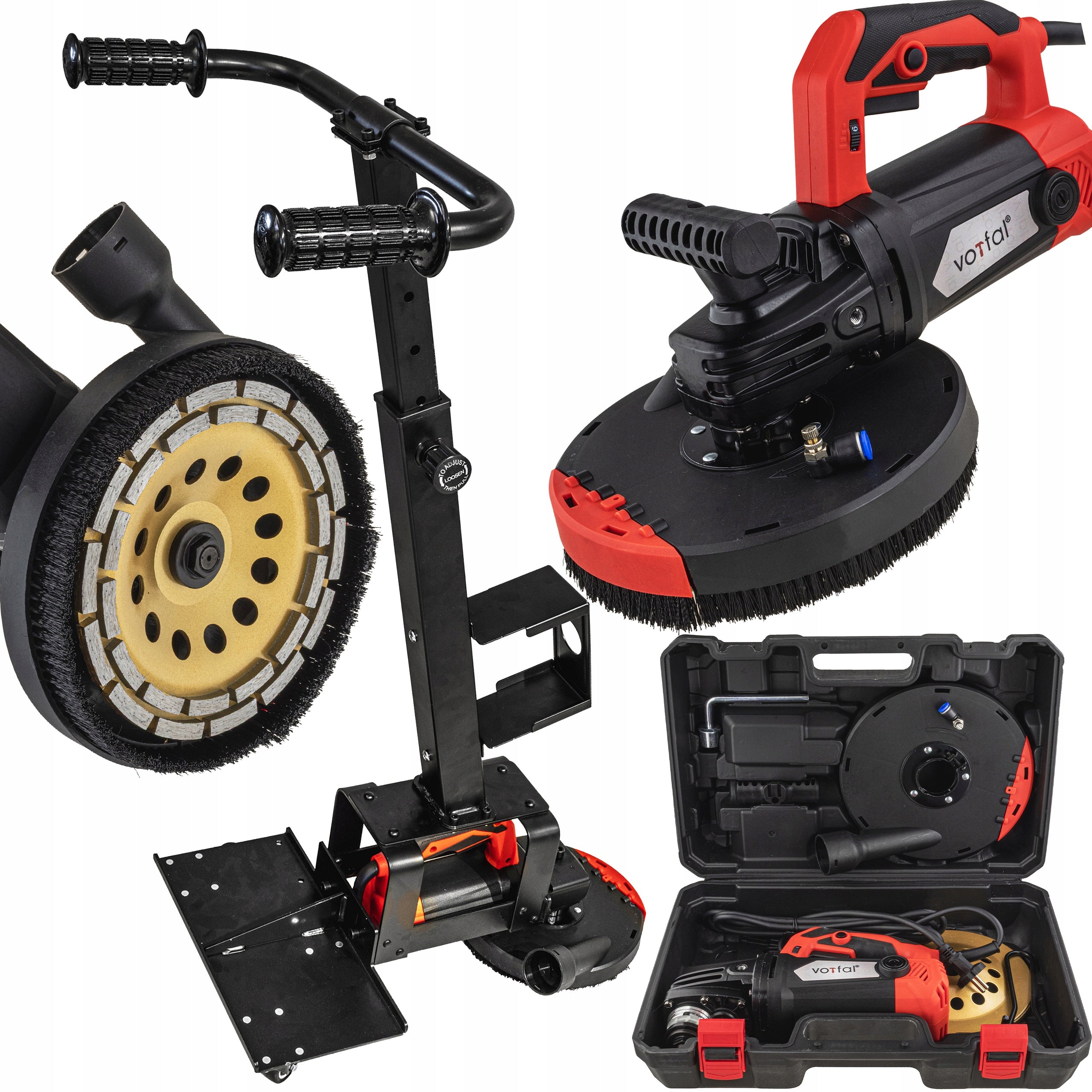 FLOOR CONCRETE GRINDER 3000W 180MM ROTATION ADJUSTMENT TRUCK