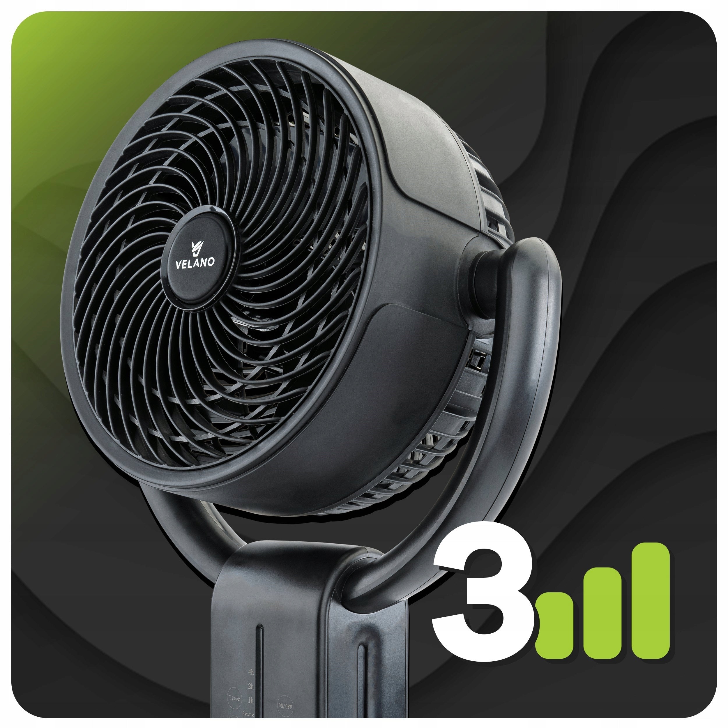 FLOOR FAN LARGE FAN STANDING TIMER ADJUSTABLE OSCILLATION POWER 50W Dominant color black