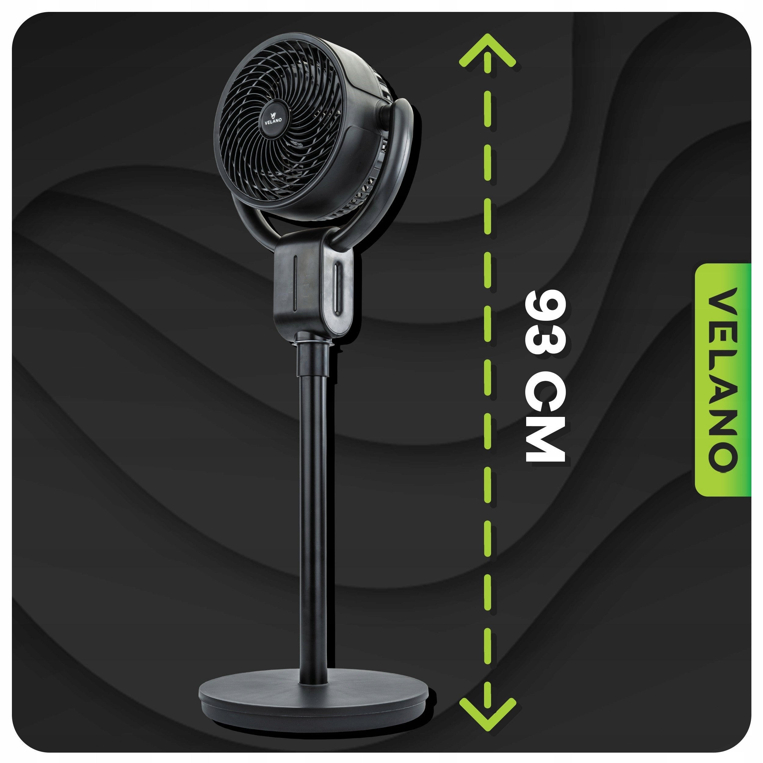 FLOOR FAN LARGE FAN STANDING TIMER ADJUSTABLE OSCILLATION POWER 50W Total height 93 cm