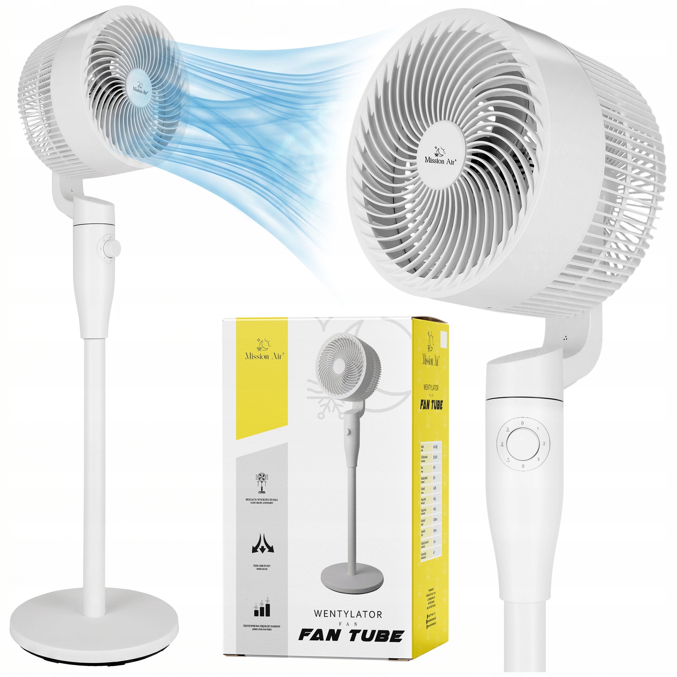 FLOOR FAN OSCILLATOR standing fan rotating oscillation SWING 40W