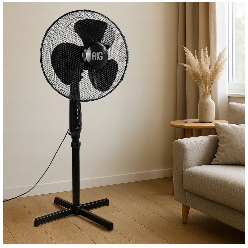 FLOOR FAN STANDING FAN QUIET STRONG ADJUSTABLE TIMER + REMOTE CONTROL Manufacturer code 8217