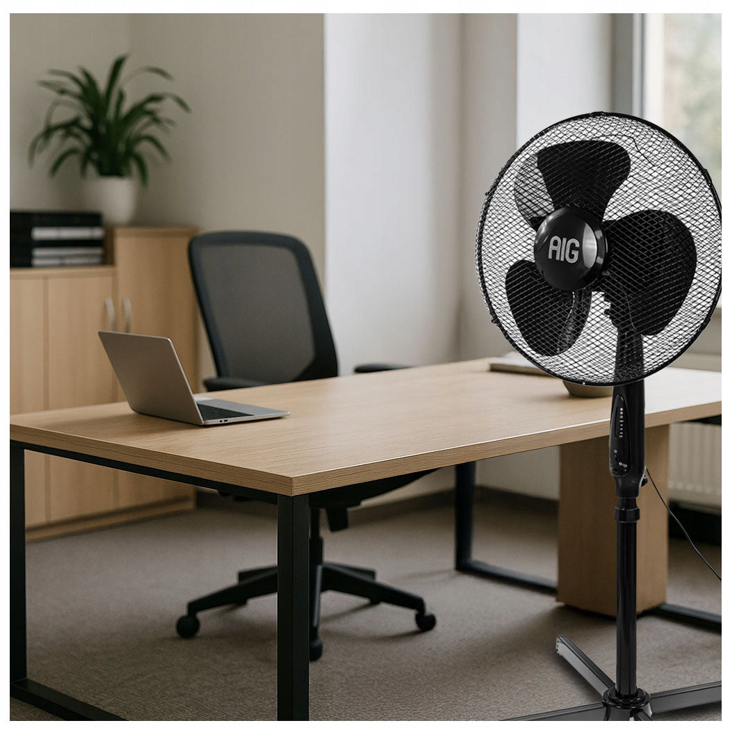 FLOOR FAN STANDING FAN QUIET STRONG ADJUSTABLE TIMER + REMOTE CONTROL Packaging status original