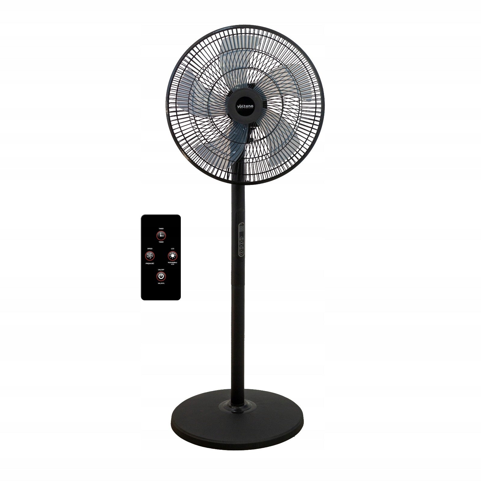 FLOOR FAN STANDING QUIET POWERFUL REMOTE CONTROL BLACK