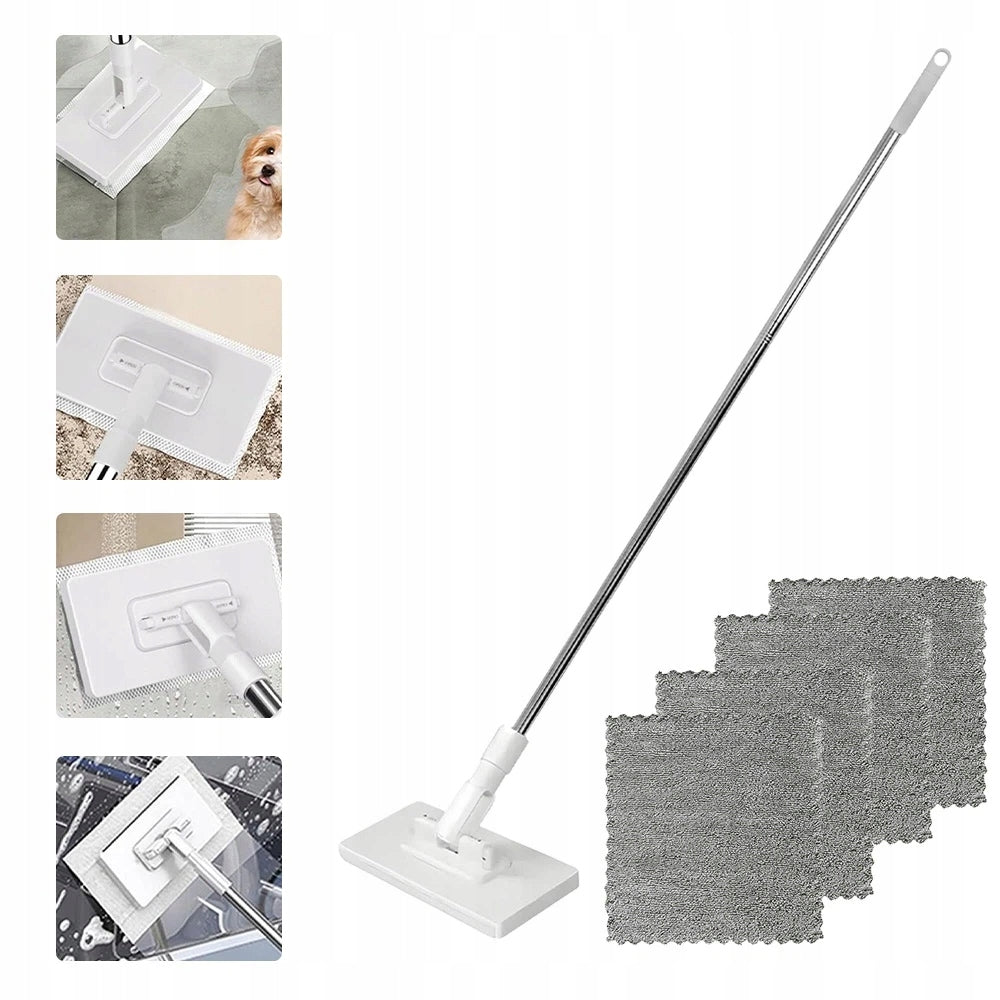 FLOOR MOP WITH REUSABLE CLOTHS LONG HANDLE