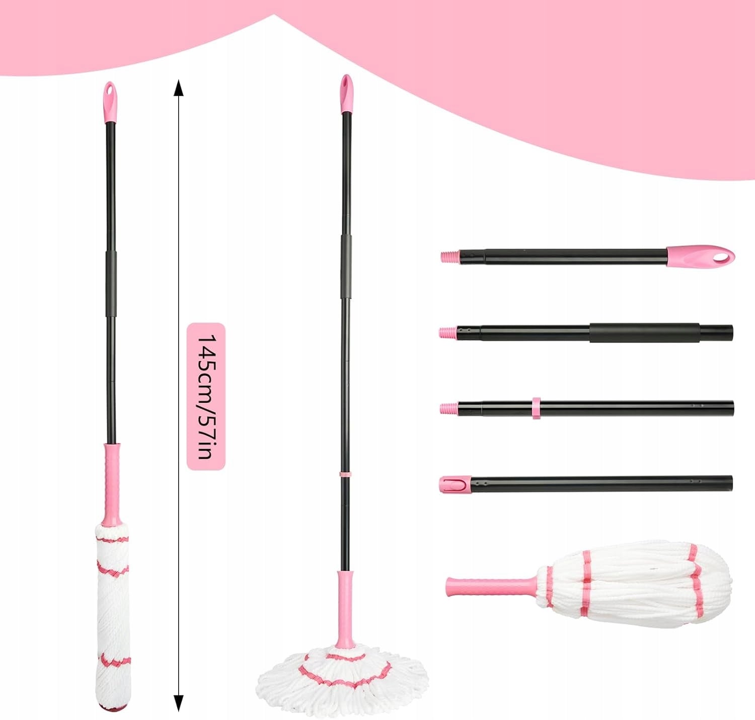 FLOOR MOP WITH UNSCREWING FUNCTION WITH EXCEPTIONAL SUCTION POWER AT HOME Manufacturer code MOP PODŁOGOWY SAMOWYCISKAJĄCY DO CZYSZCZENIA