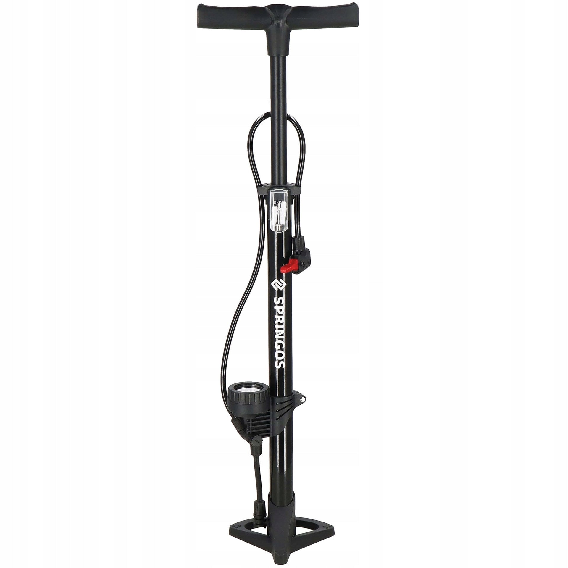 FLOOR PUMP FOR BICYCLE WITH PRESSURE GAUGE FOR BICYCLE BALLS MANUAL STRONG Batteries included no