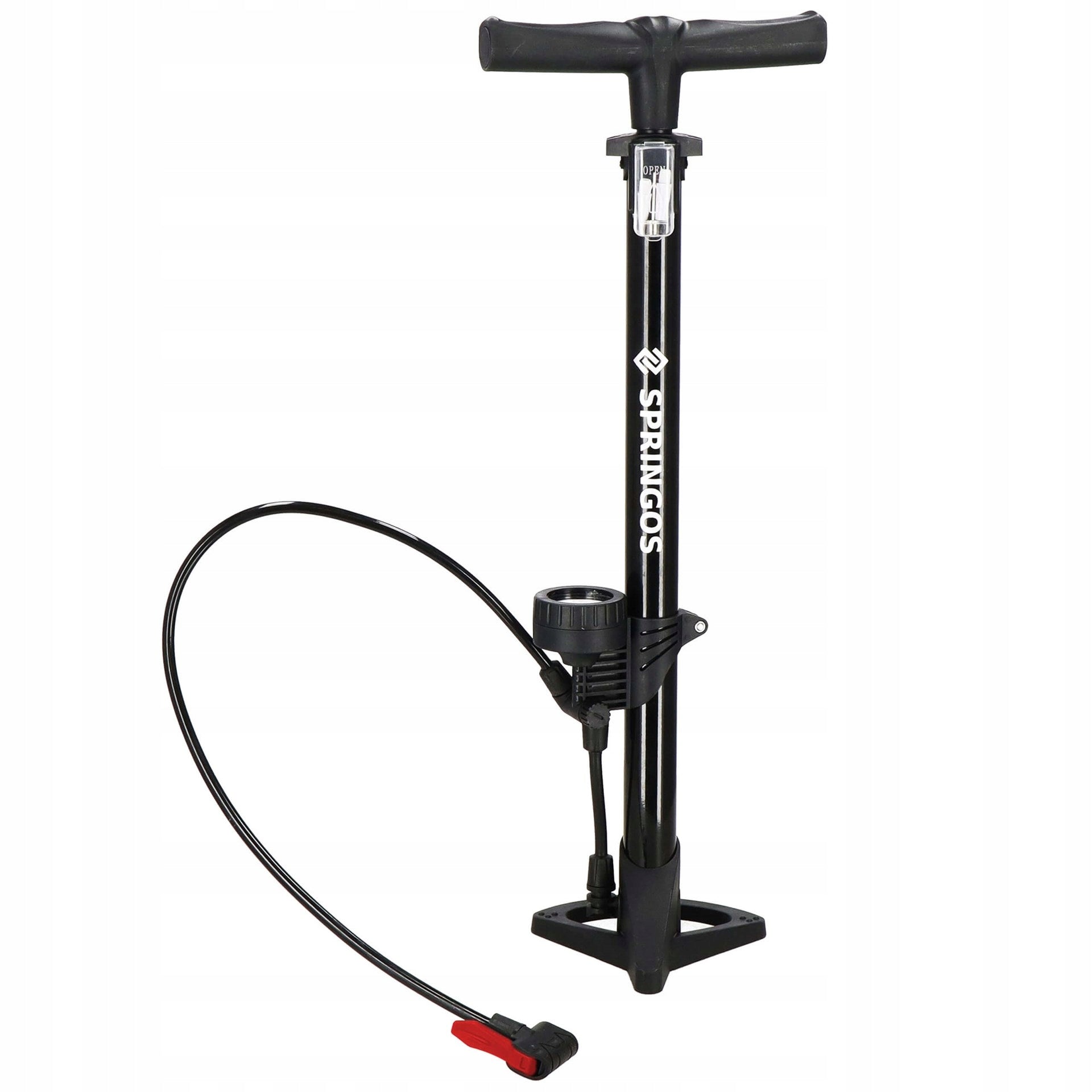 FLOOR PUMP FOR BICYCLE WITH PRESSURE GAUGE FOR BICYCLE BALLS MANUAL STRONG Dominant material aluminum