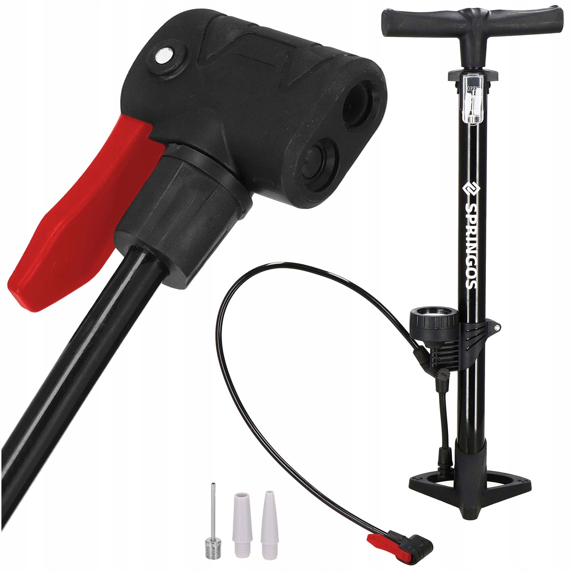 FLOOR PUMP FOR BICYCLE WITH PRESSURE GAUGE FOR BICYCLE BALLS MANUAL STRONG Manufacturer code BA0045