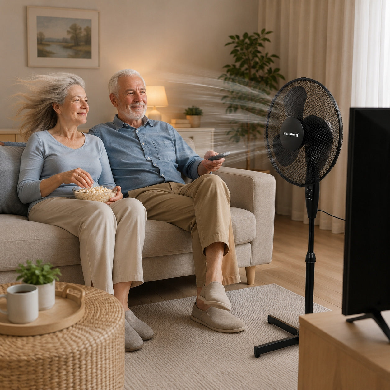 FLOOR STANDING FAN FOR HOME WORK QUIET SOLID STRONG 50W Dominant color black