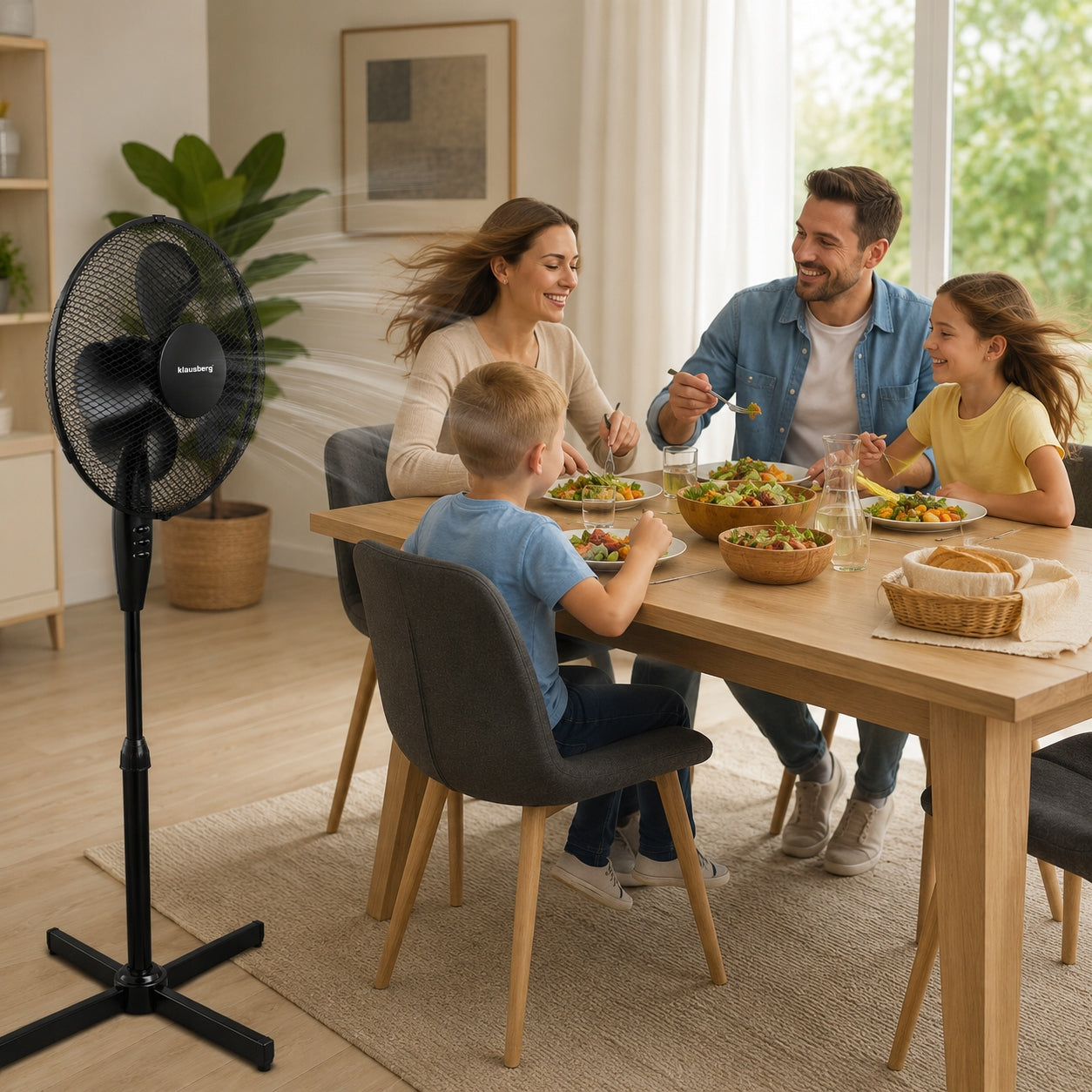 FLOOR STANDING FAN FOR HOME WORK QUIET SOLID STRONG 50W Packaging status original