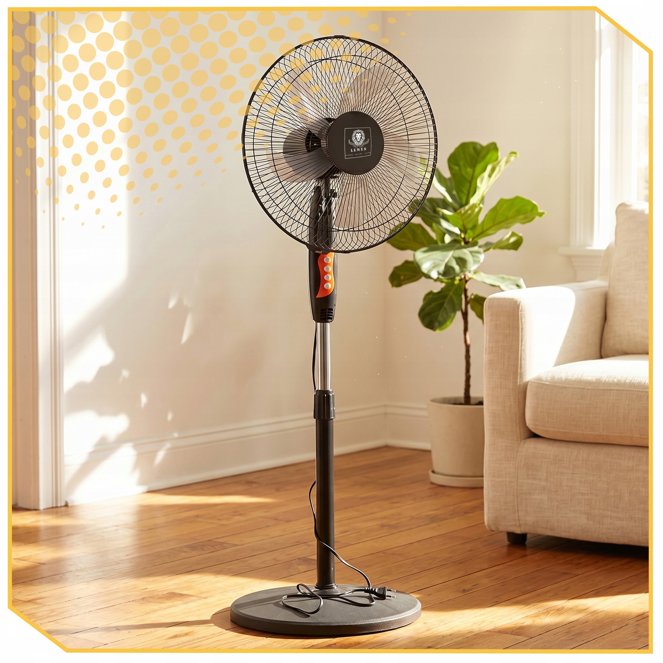 FLOOR STANDING FAN Tornado 50W Windmill Quiet Strong SAFE Packaging status original