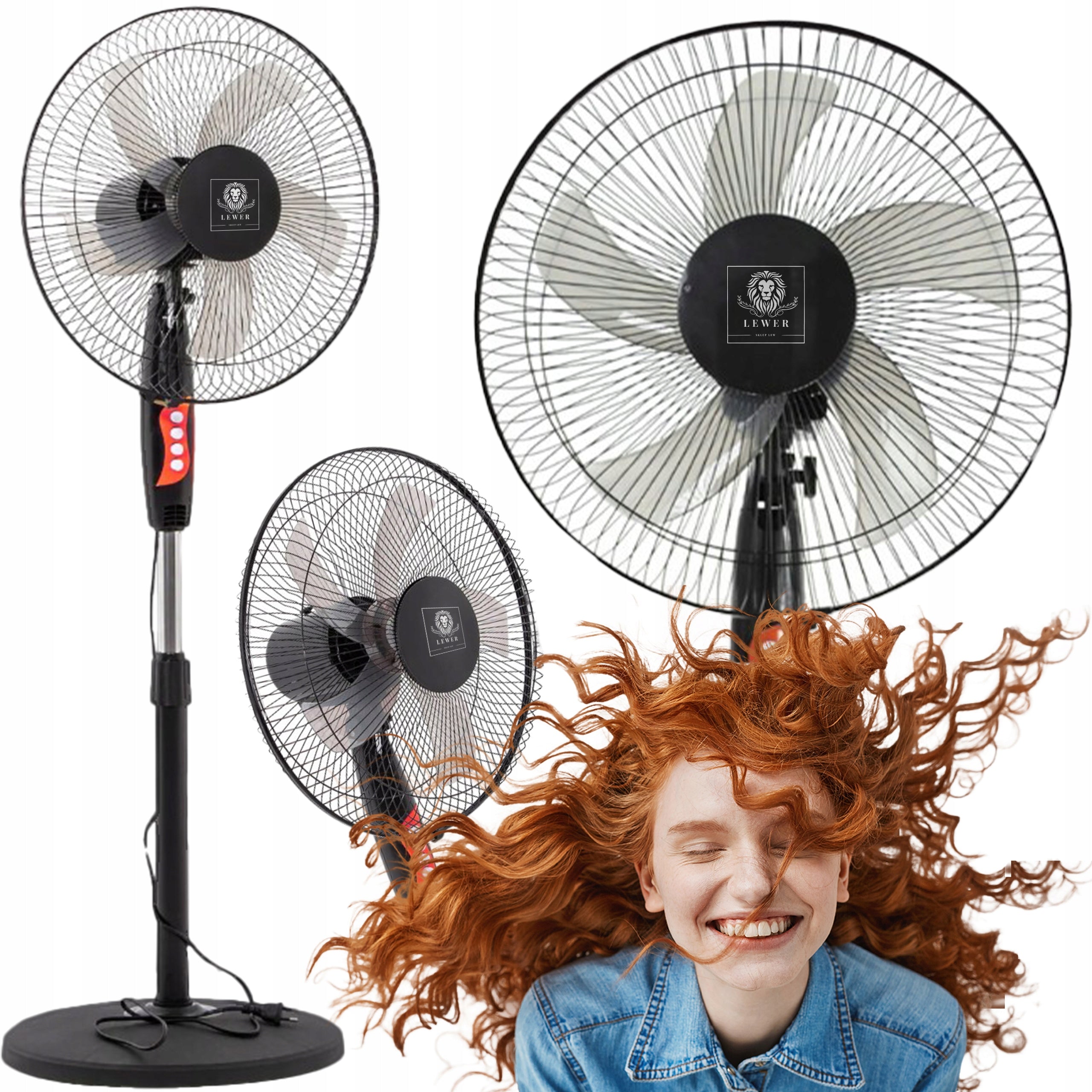 FLOOR STANDING FAN Tornado 50W Windmill Quiet Strong SAFE